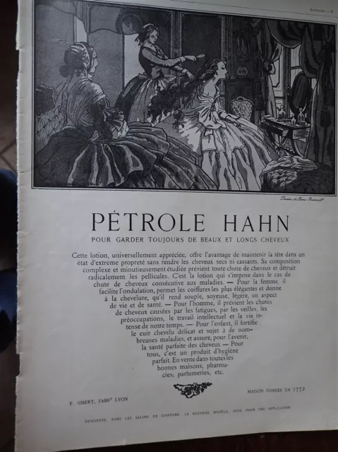 PETROLE HAHN + automobile LA BUIRE + GRENOVILLE publicité papi ILLUSTRATION 1925