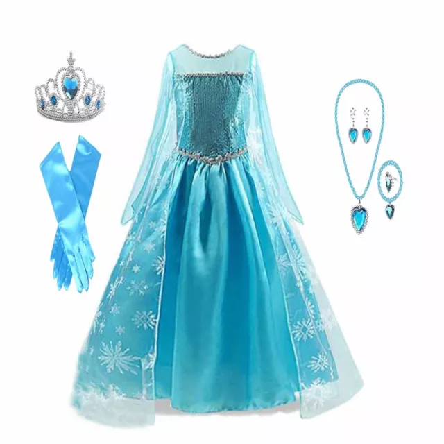 DISNEY FROZEN PRINCESS Elsa Dress Up Costume Play Baby Sequin Dress ...