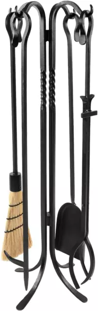 Shepherd'S Hook II, 33-In 5-Piece Fireplace Tool Set - WR-21-33 , Black