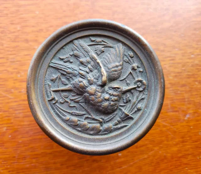 Antique Victorian Bronze Hummingbird Entry Doorknob Russell & Erwin c1877- Rare