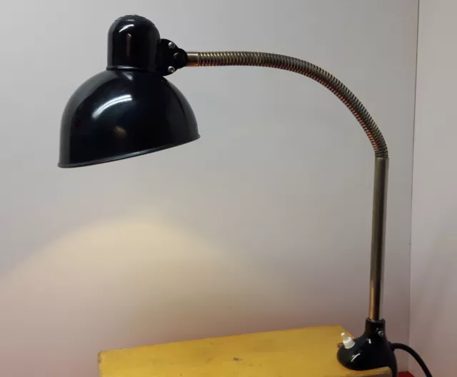 Original Kaiser Idell Schwanenhals-Lampe - Modell 6740 - Klemmlampe schwarz A111