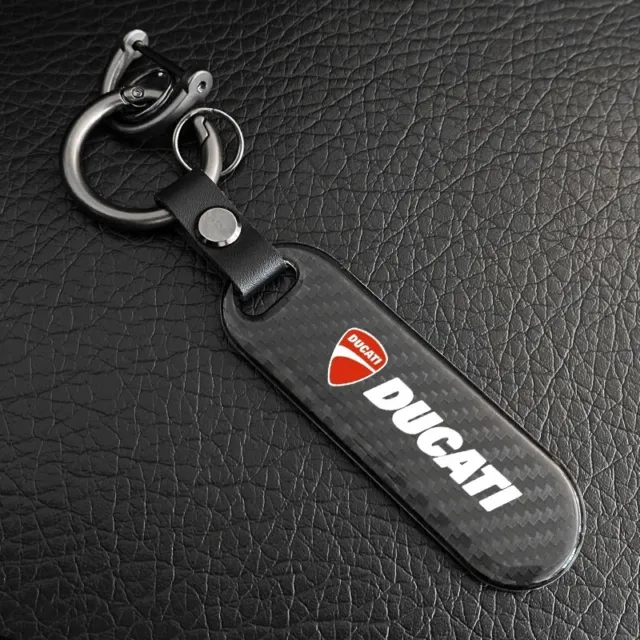 Carbon Fiber Motorcycle Keychain Keyring Gift DUCATI Key Ring Chain