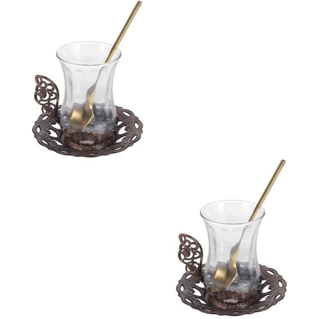 2 tazze decorative delicate riutilizzabili con piattino tazza da tè per ufficio casa quotidiana