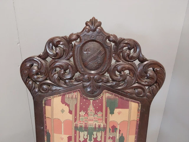 FAUTEUIL ANCIEN BOIS et tissu style Prussien Empire Russe EUR 290,00