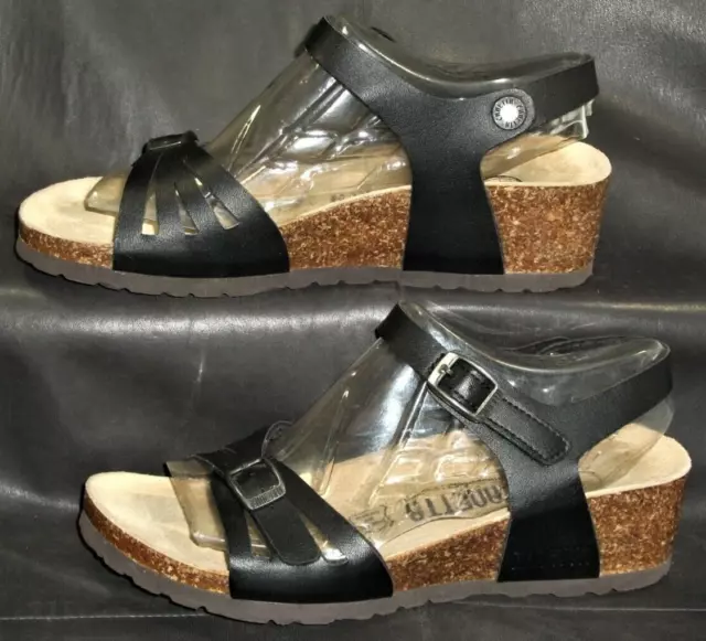 Zanetta Women's black synthetic quarter strap sandal shoes size EU 36, US L5
