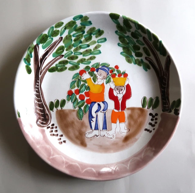 Vintage Huge hand Painted Italian Desimone Ceramic Platter Wall Plate