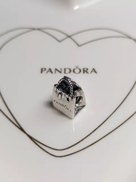 Genuine Pandora Silver Pretty Pandora Logo Shopping Bag Charm 925 ALE