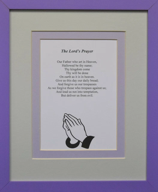 INFANT CHILDREN NURSERY Christian Wall Decor the Lords Prayer Framed