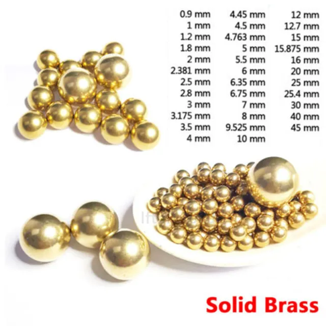 0.9-45mm Precision Brass Ball Bearing Solid Beads Sphere Hobby Model Craft Art