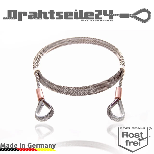 Edelstahlseil 4mm - 1m Meterware - Korrosionsbeständig Für Innen & Außen - DIN Norm