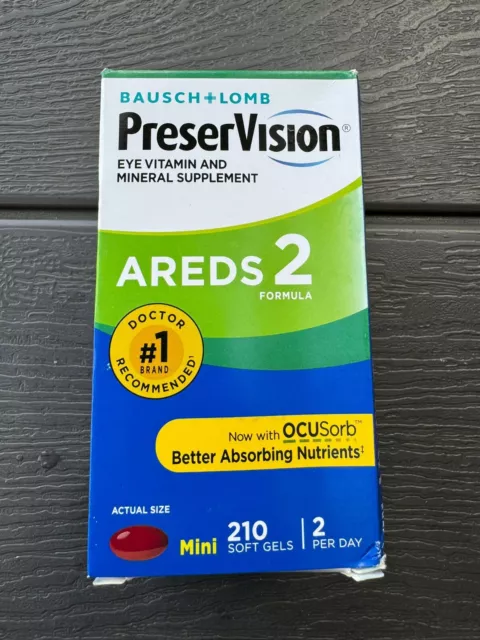 Bausch Lomb PreserVision AREDS 2 Formula 210 Soft Gels Eye Vitamins Exp - 08/24