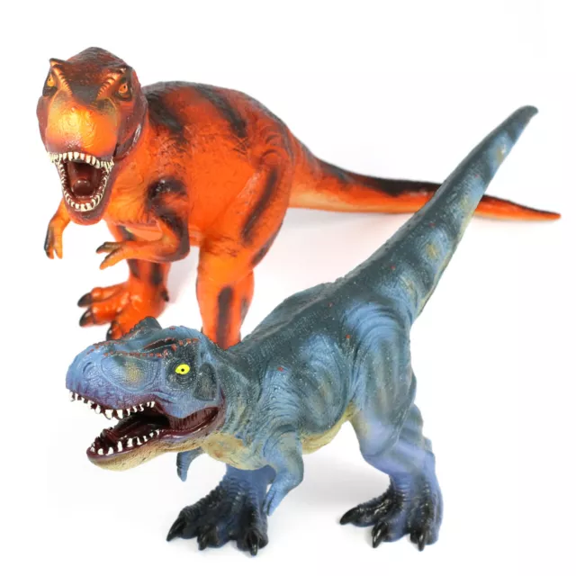 Kids Large and Realistic Soft Feel Red and Blue T-Rex Play Figure - 23 Inch