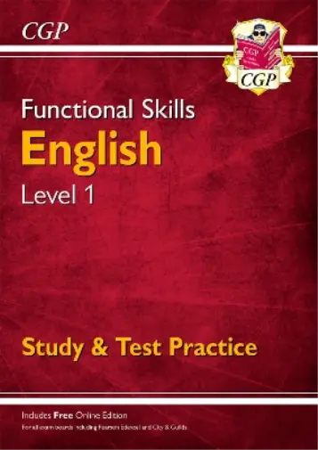 CGP Books New Functional Skills English Level 1 - Study & Test Practic Book NEUF