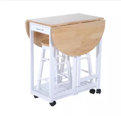 Compact folding table store and chairs