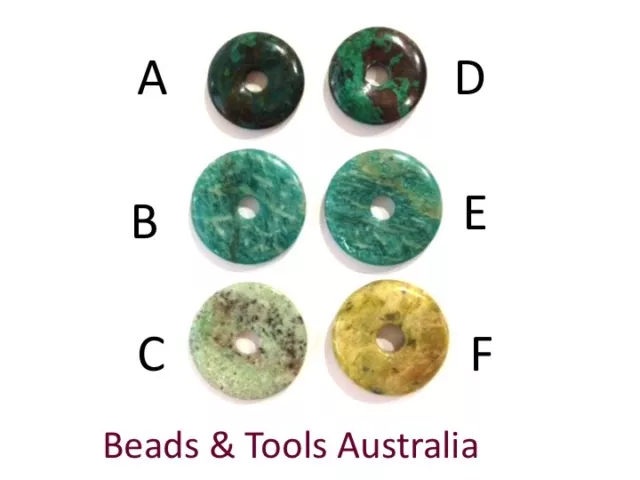 Assorted GEMSTONE DONUTS - Various stones - BEADS & TOOLS AUSTRALIA