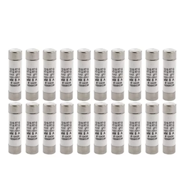 500V 8A Fusible céramique cylindrique Liens Tube 10 x 38 mm sachet 20)