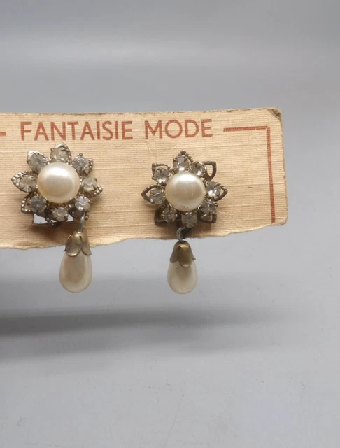 Boucles D'oreilles Clip Vintage Années 50 Motif Lunes - French Fashion Limitée, Occasion