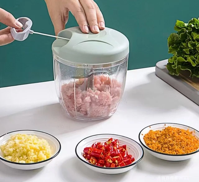 Mult Functional MULTI FUNCTIONAL FOOD Chopper, Portable Hand Pull String Garlic Mincer ...
