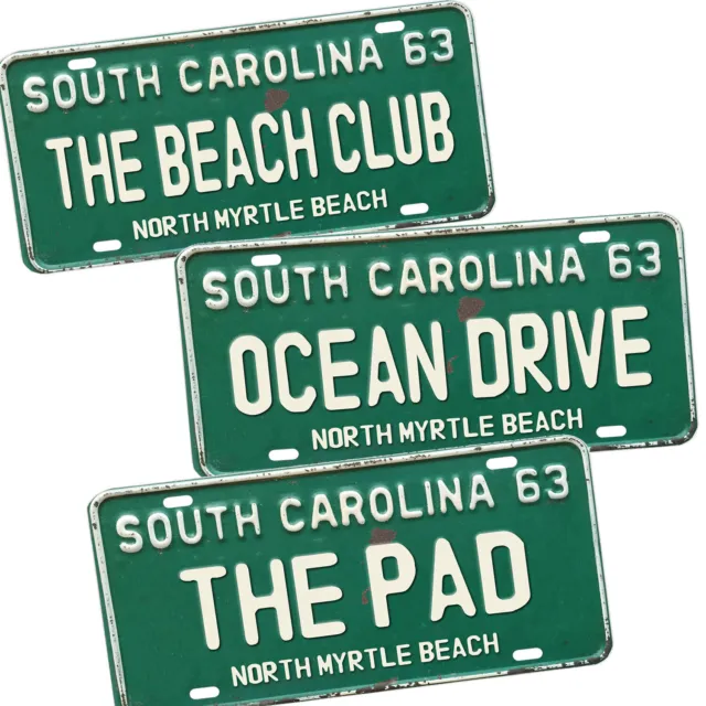 1963 South Carolina N Myrtle Beach The Pad Ocean Drive License Plate Designs