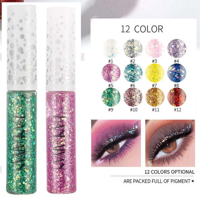 12 colori glitter impermeabile ombretto eyeliner liquido trucco lucentezza ¬