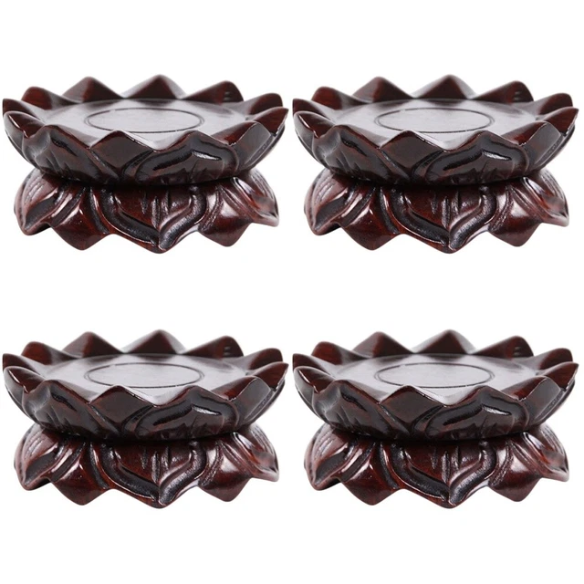 4x supporto espositivo legno base censore bonsai piedistallo Buddha piedistallo legno