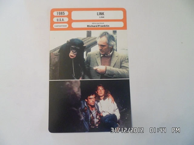 CARTE FICHE CINEMA 1985 LINK Elisabeth Shue Terence Stamp Steven Pinner