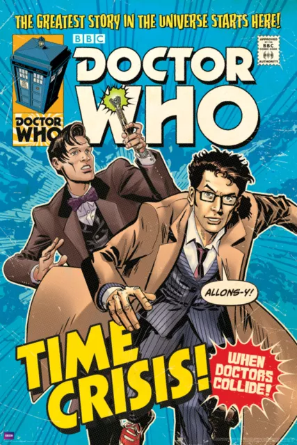 10th & 11th DOCTOR WHO: TIME CRISIS - 24x36 BBC TV Show Comic Art Poster (5606)