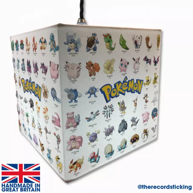 Handgefertigter Pokemon Lampe oder Deckenschirm - 20x20cm - Kunstwerk, Leinwand, Pikachu, los! 2