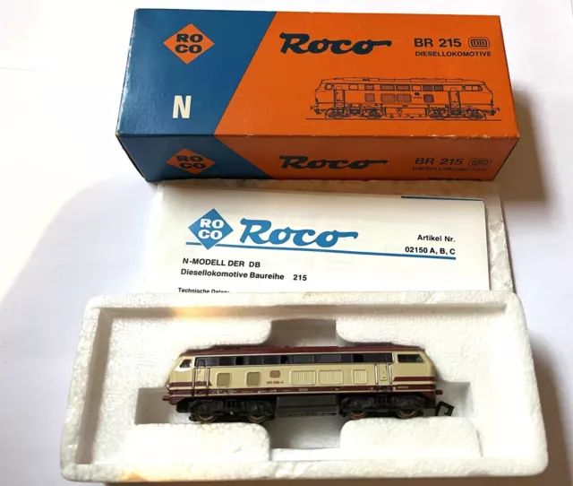 ROCO Diesellokomotive,Spur N,BR 215,Lokomotive,Modelleisenbahn,DB Beige/rot