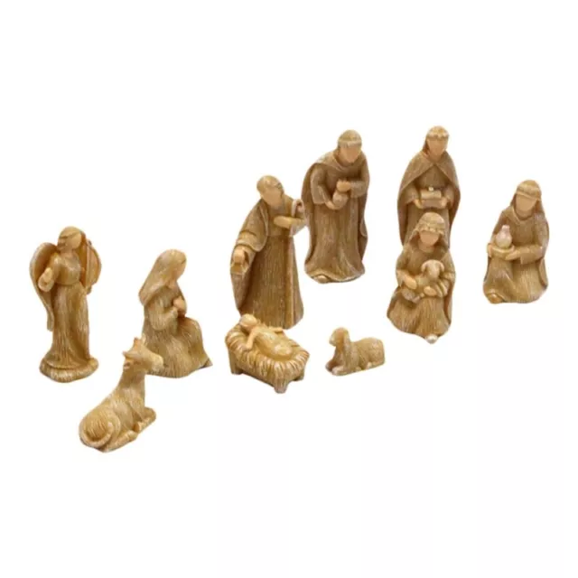 Set of 10 Nativity Figurines Religious Baby Holy Family Christmas Nativity Scene