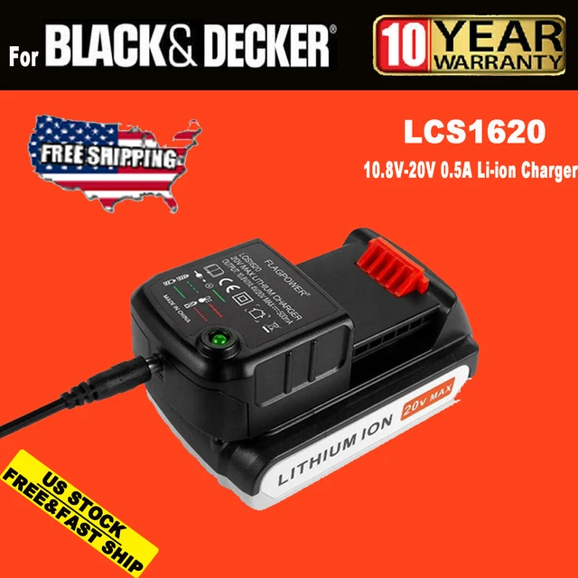 Black Decker 20v Battery Reliable For Charger LCS1620 Charger With