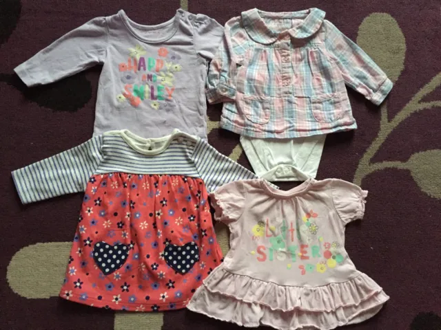 4 x Baby Girl's Tops 0-3 Months bundle job lot clothes clothing