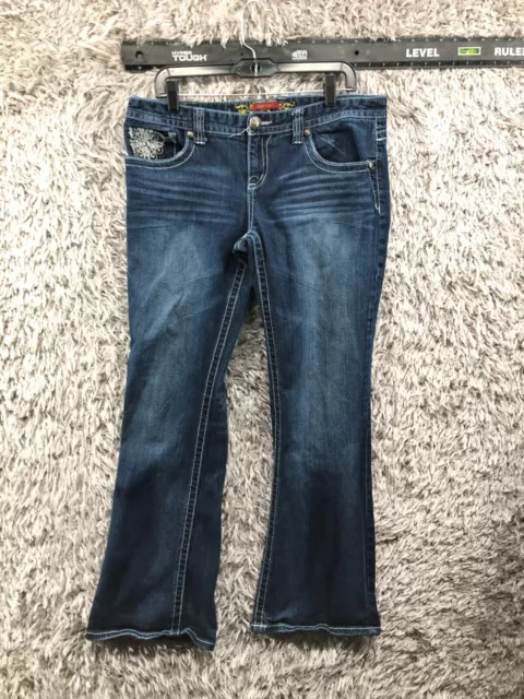 Maurices Bootcut Jeans Size 13 Juniors Mid Rise Medium Wash Blue Denim