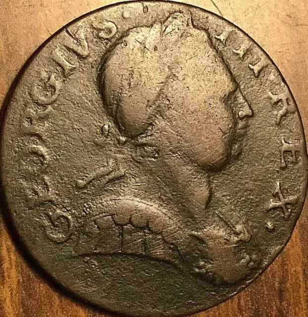 1774 Us British Non Regal Half Penny Coin