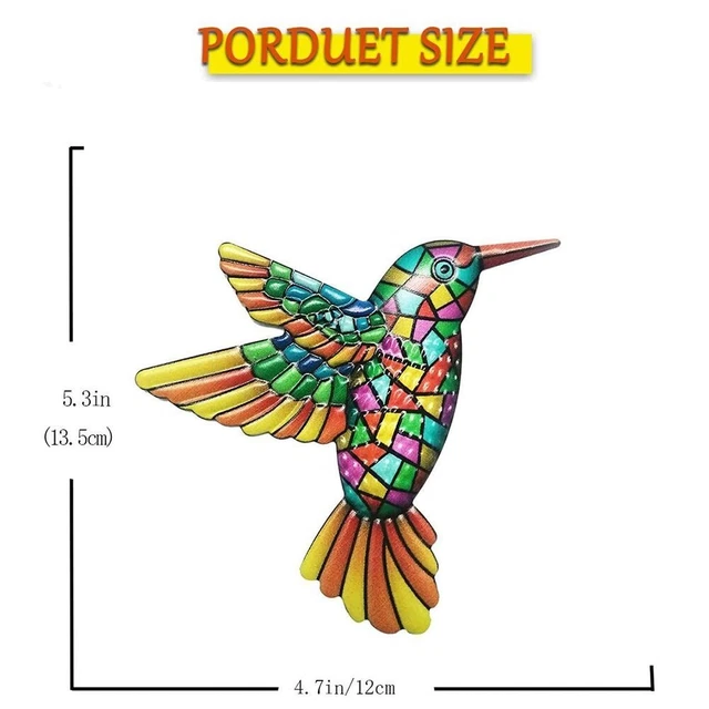 Dekorative Artikel Metall-Vogel Wand-Kunst-Skulptur 4pc Eisen Hängende Ornament 12