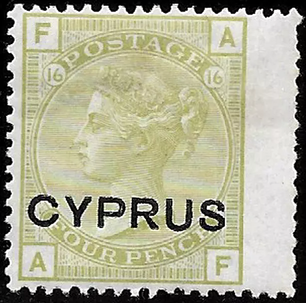 CYPRUS 1880 Victoria 4 pence sage-green MH -SG.4- F1037