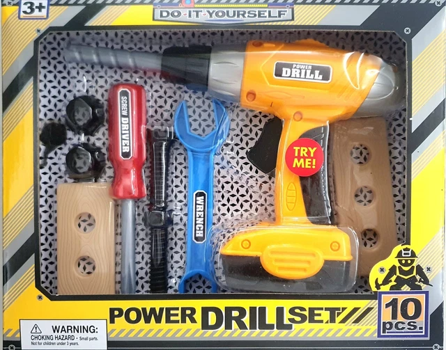 Children Kids Drill Tool Box Set DIY Builders Construction Toy Gifts Building