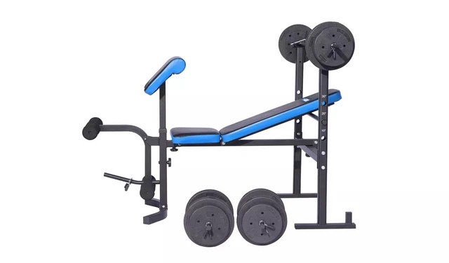 Men's health folding bench & preacher with 50kg weight cheap