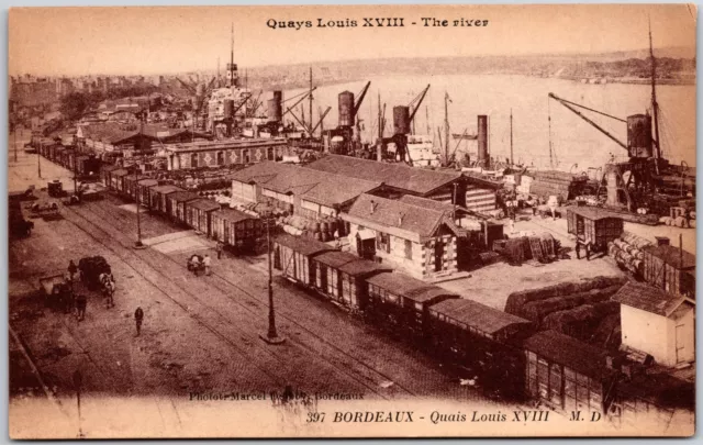 Postal Burdeos Quais Louis XVIII Quays XVIII The River Buildings Roadway