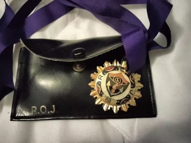 Vintage 1972 Royal Order of Jesters Medal Purple Ribbon and Case