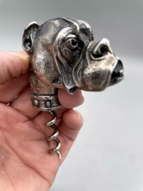 Extraordinary  Vintage Metal  Corkscrew~ In The Form Of A Bulldog -