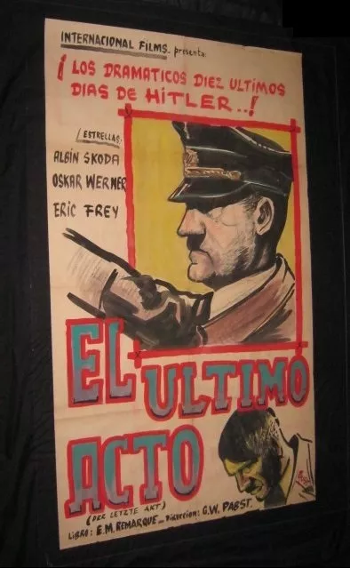 Original HITLER THE LAST TEN DAYS 1 of A Kind Hand Painted in Argentina 1 sheet
