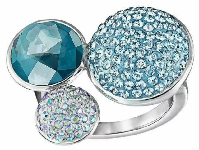 NIB $199 Swarovski Fun Ring Blue Cyrstal Size 52/US 6/S 55/US 7/M 58/US 8/L