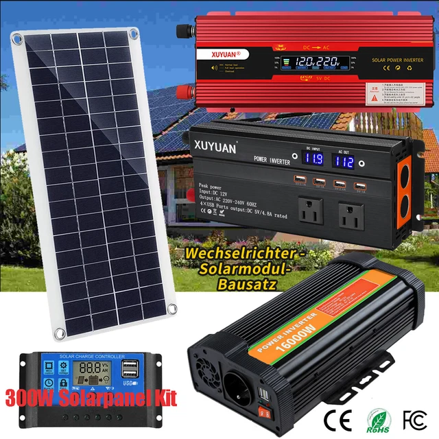 16000W Solarpanel Wechselrichter Kit 12V 230V Spannungswandler Auto Inverter
