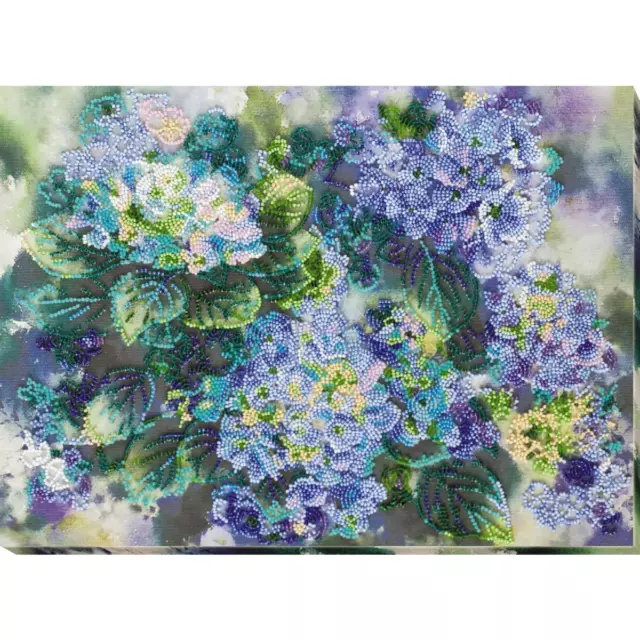 Abris Art stamped bead stitch kit "Hydrangeas", 27x37cm, DIY