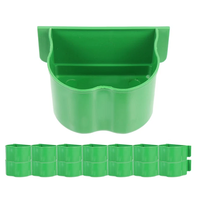 15 Pcs Bird Feeder Parrot Hanging Pigeon Cage Dish Plastic Food Bowl Feeding