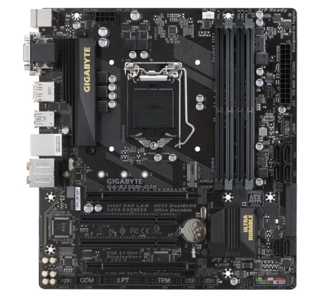 GIGABYTE GA-B250M-D3H Motherboard Intel B250 LGA 1151 DDR4 M.2 m-ATX VGA Core