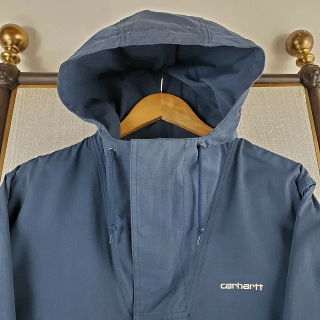 RARE CARHARTT WIP Battle Parka Size Large Mens Blue Canvas Field Jacket Coat EUR 152 83 PicClick FR