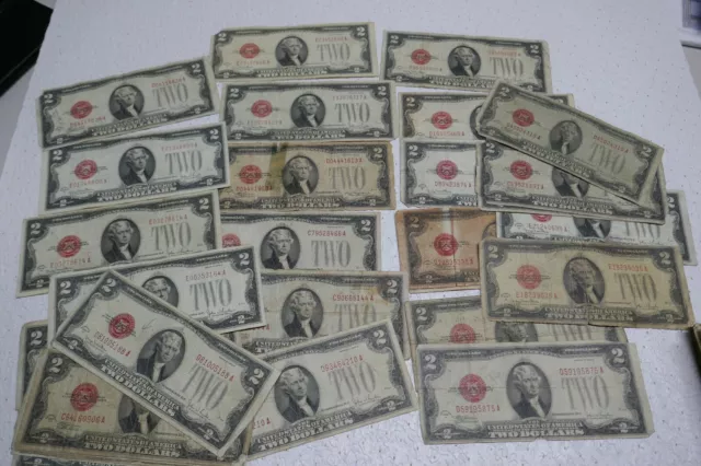 1928 Two Dollar $2 Bill Red Seal Note Randomly Picked FREE SHIPPING