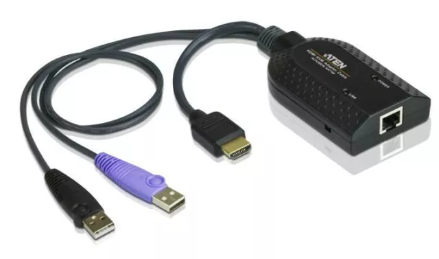 Cavo adattatore KVM supporto virtuale Aten KA7168-AX HDMI USB con lettura smart card ~E~